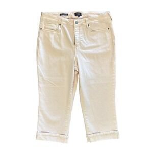 NYDJ Women's Size 16 Marilyn Straight Crop Cuff Jeans Pink Dusk Slimming Shaping